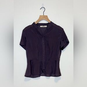 Thomas Burberry vintage 100% silk blouse , sz : small